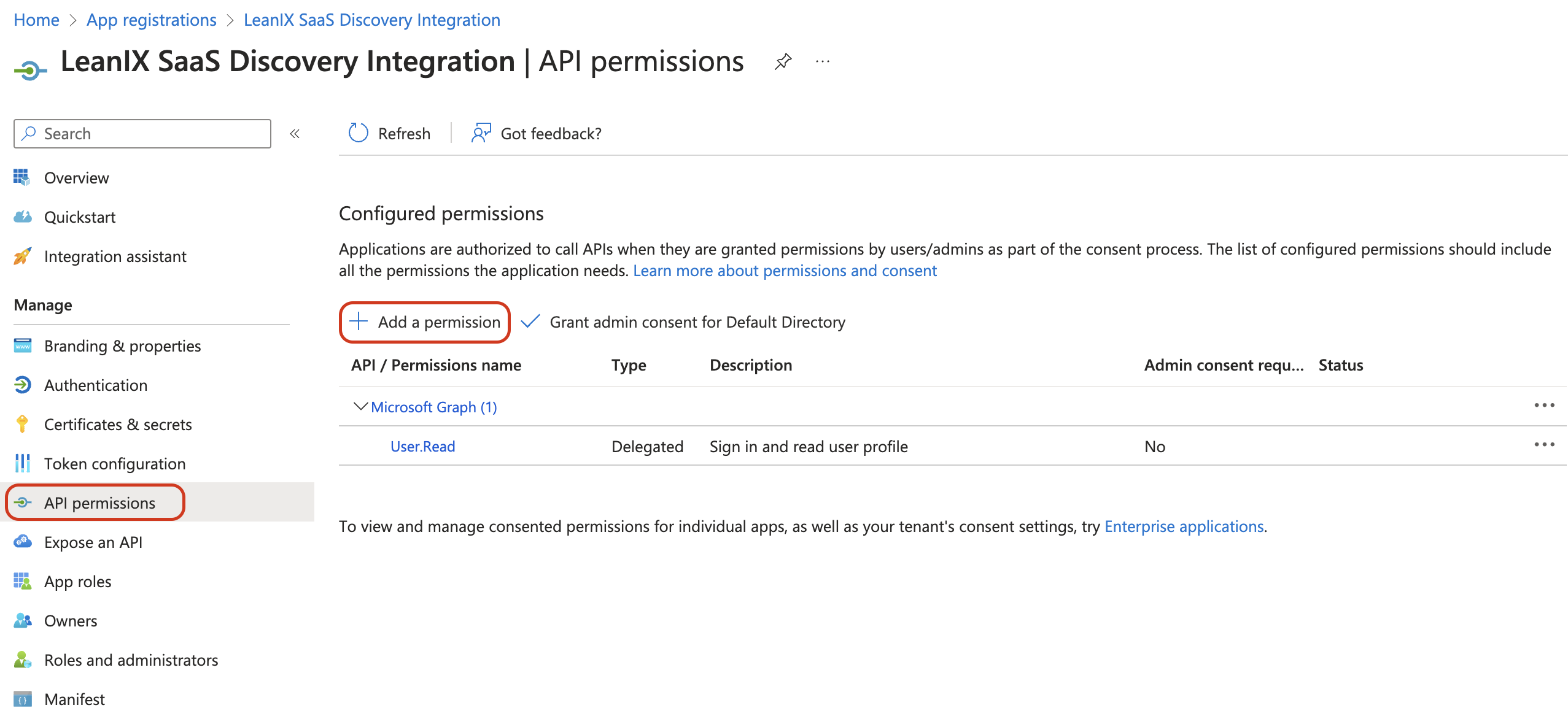 Granting API Permission