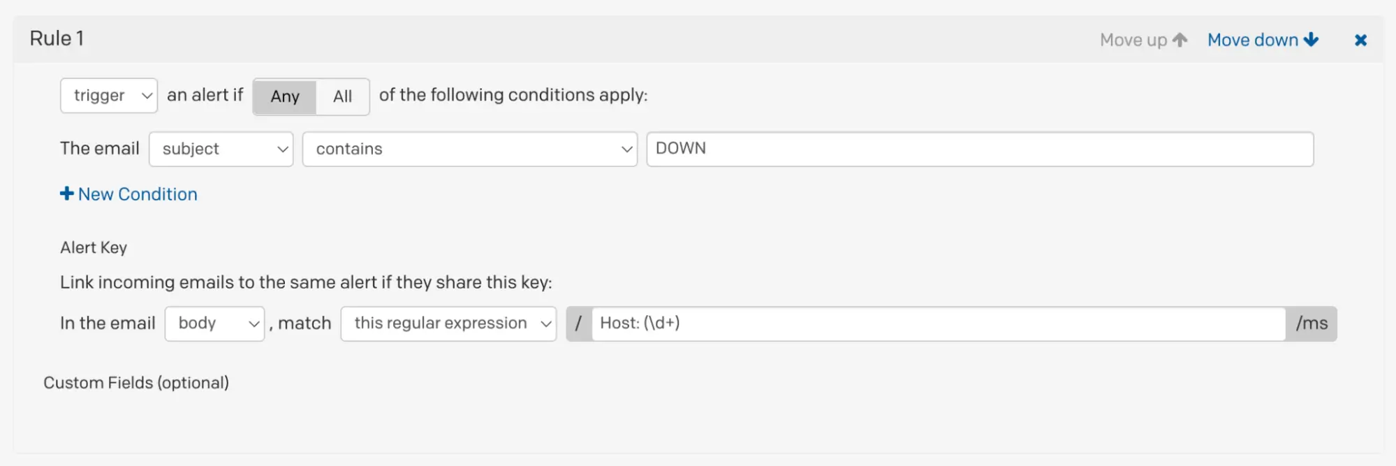 Email management trigger rule Email management trigger rule