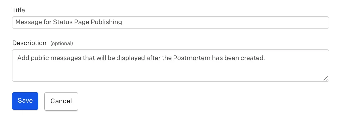 Customize the Postmortem template A screenshot of the PagerDuty web app showing how to customize the Postmortem template