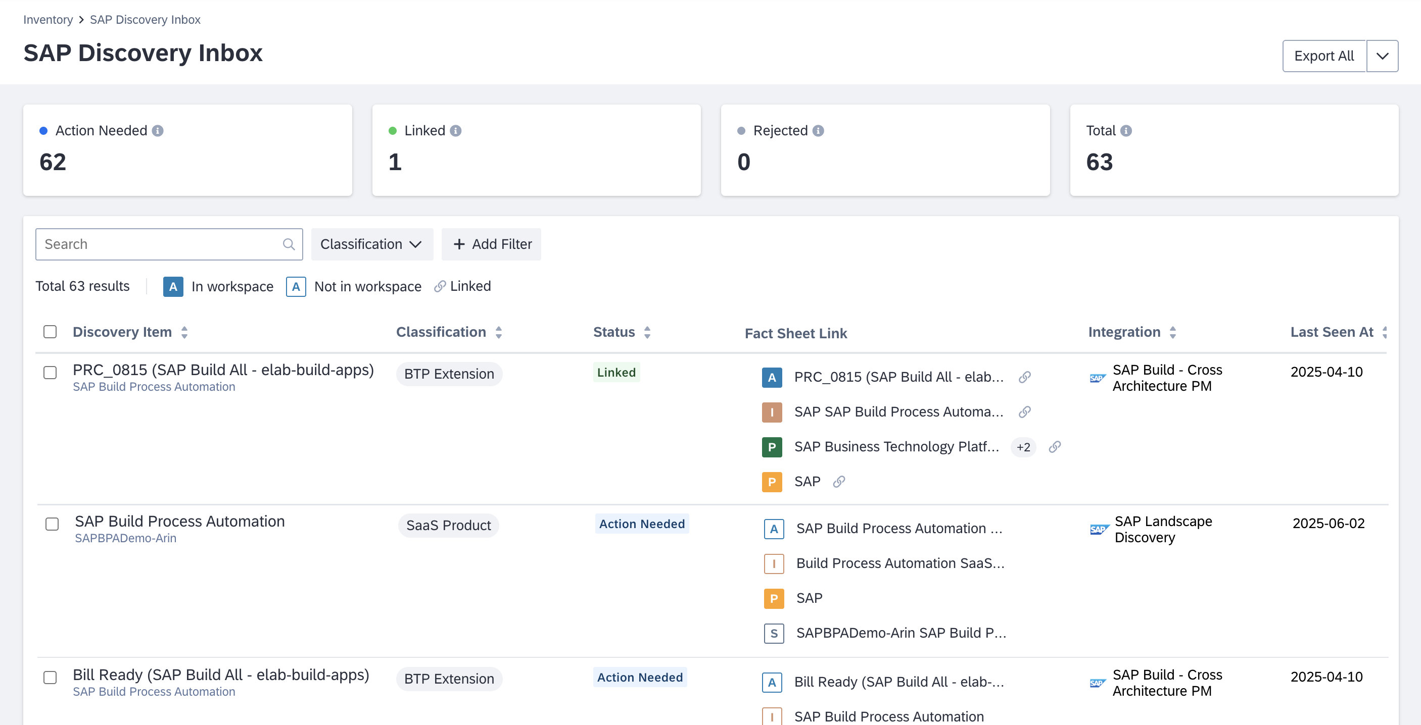 SAP Discovery Inbox